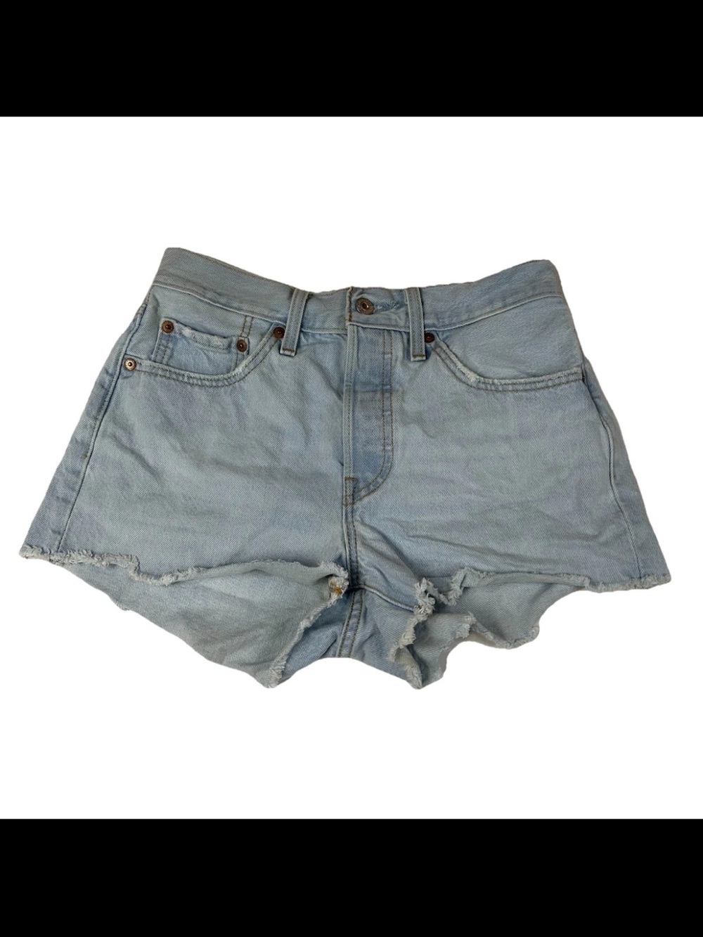 Levi’s 501 Women’s Size W26 Light Wash Blue Jean Short Shorts Button Fly #3673